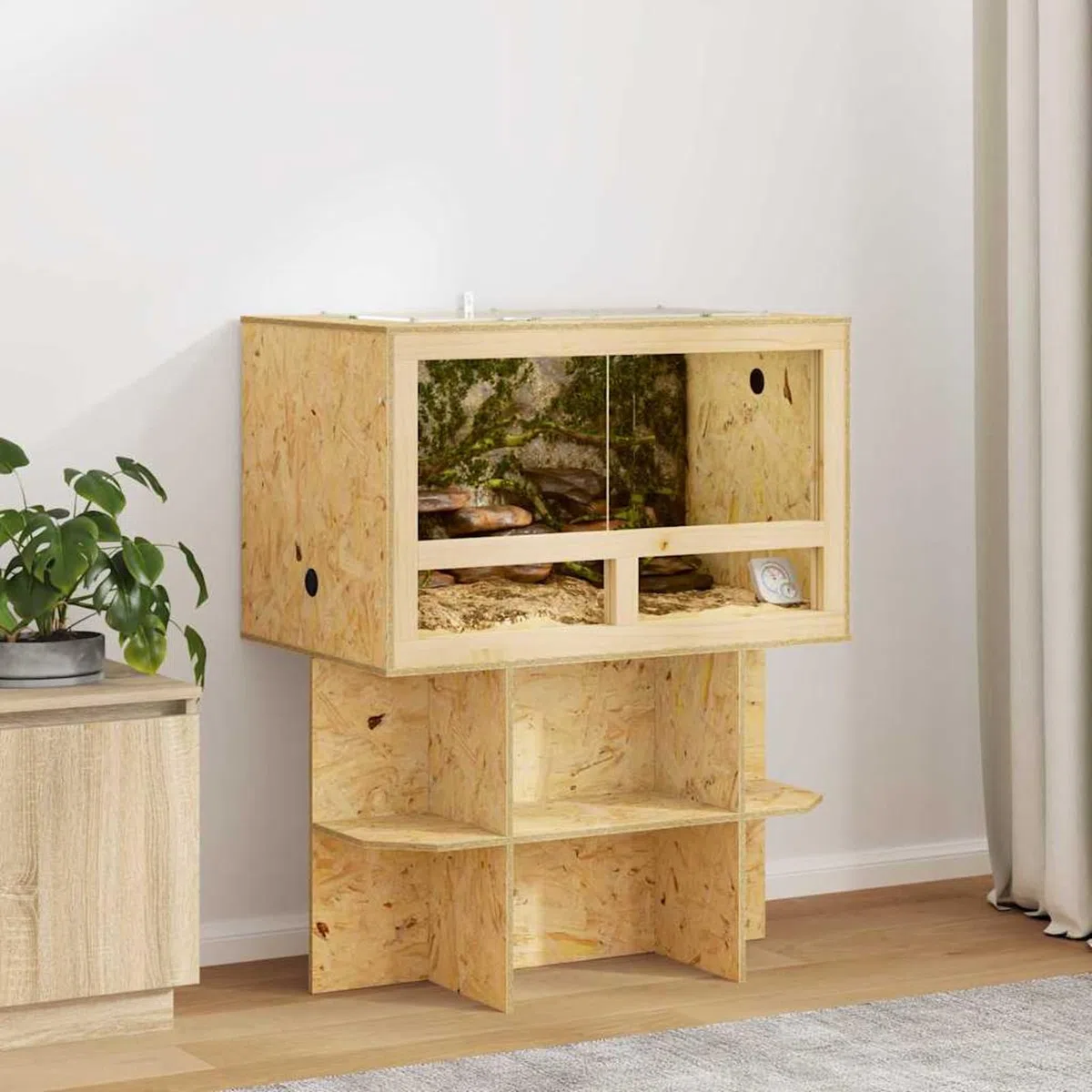 Homgoday Terrarium Braun 80 x 50 x 100 cm OSB Aquariumdekorationen Model3397886