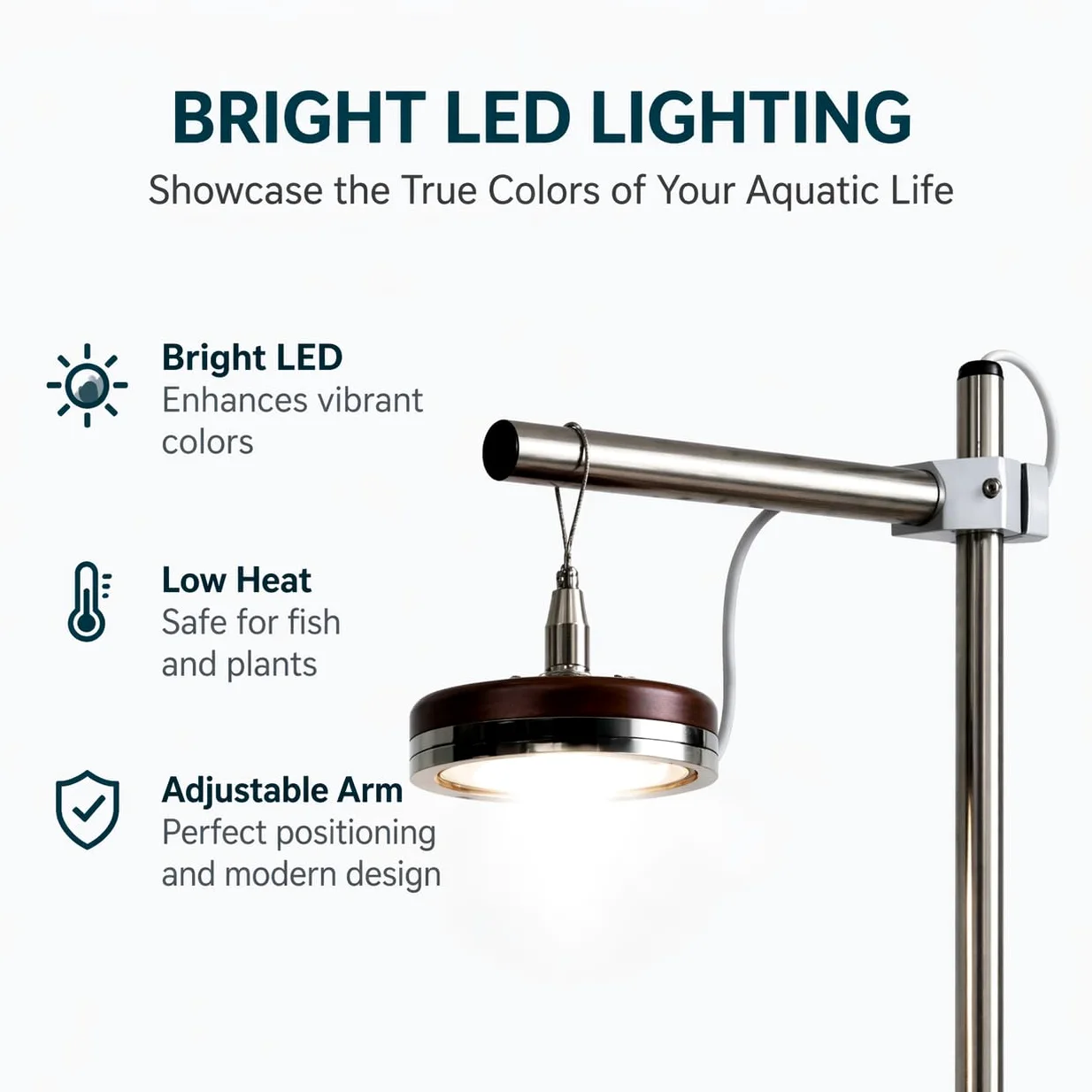 Kleines Aquarium mit LED-Licht und Holzständer, 20,3 cm, Nano-Aquarium-Starter-Set, inklusive Reinigungswerkzeug, Tuch und Matte für Schreibtisch, Büro, Schlafzimmer, ca. 4 l