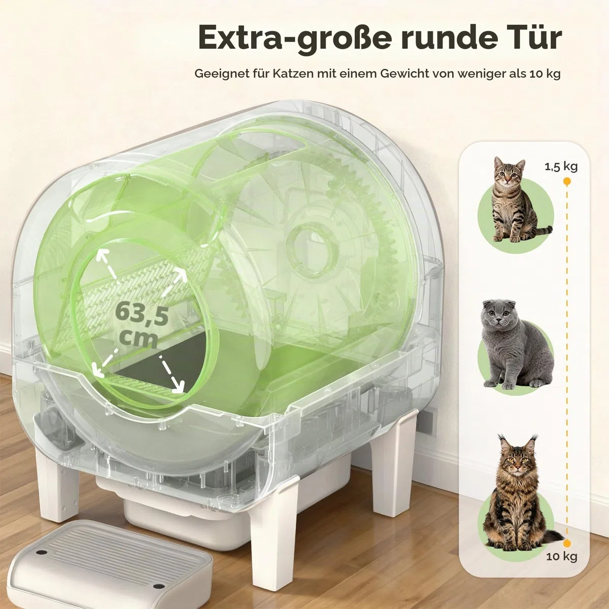 Gimars XXL 90L Selbstreinigende Katzentoilette mit App-Steuerung, Automatisches Katzenklo mit Matte, Müllbeuteln & Trittbrett, Dreifach-Sensor und Geruchskontrolle für Kätzchen, Alte & Mehrere Katzen