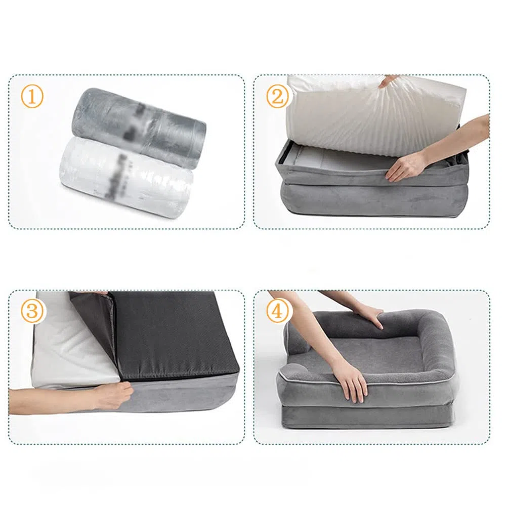 Orthopädisches Hundebett kleine Hunde - Hundesofa mit Memory Foam, gemütliches Hundecouch Hunde Bettchen mit abnehmbarem waschbarem Bezug