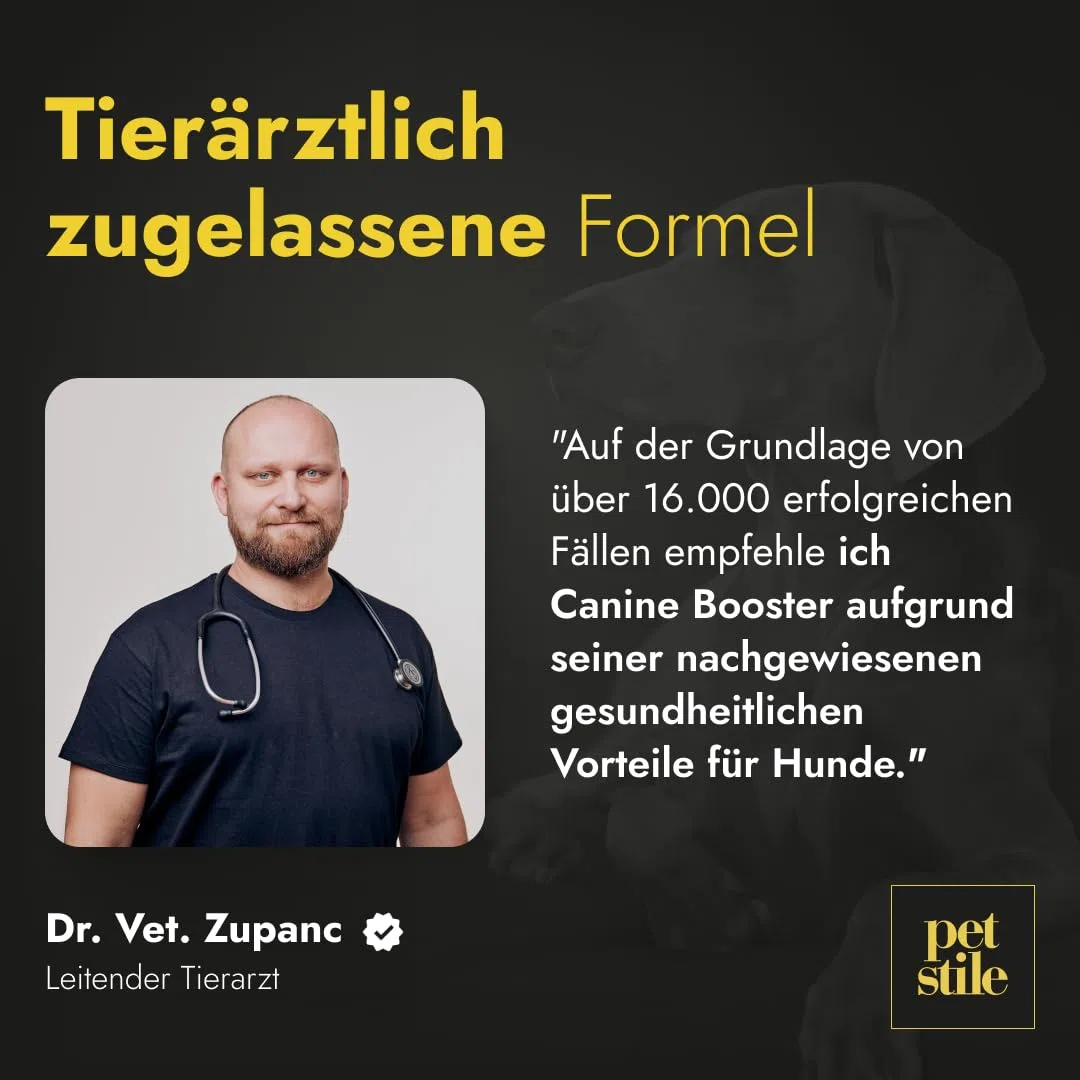 Canine Booster mit Grünlippmuschel-Extrakt für Hunde - Expertenformulierte Superfood-Mischung mit 26 Wirkstoffen - 150g Pulver
