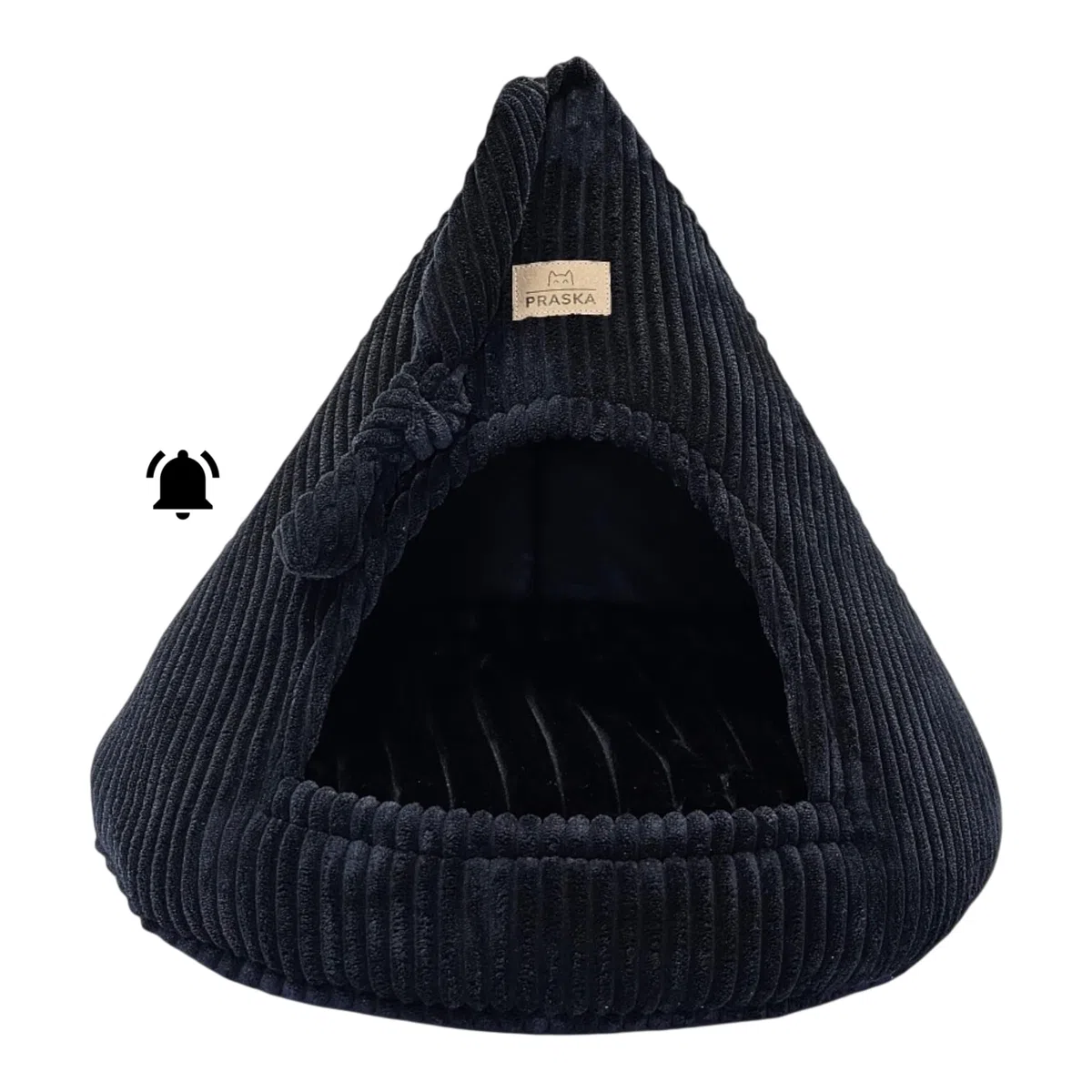 PRASKA Katzenhöhle mit verstecktem Spielzeug Handcraft - Katzenbett für Große Katzen - Rattle Cap Dunkelgrau Katzenhöhle & Hundehöhle für kleine Hunde Waschbar