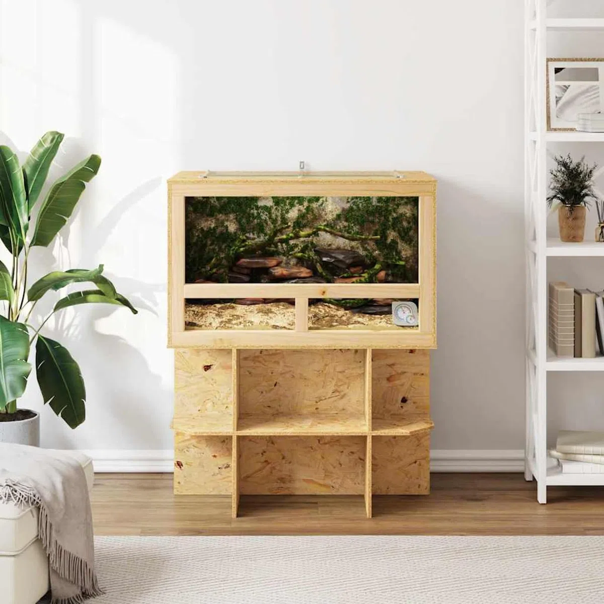 Homgoday Terrarium Braun 80 x 50 x 100 cm OSB Aquariumdekorationen Model3397886
