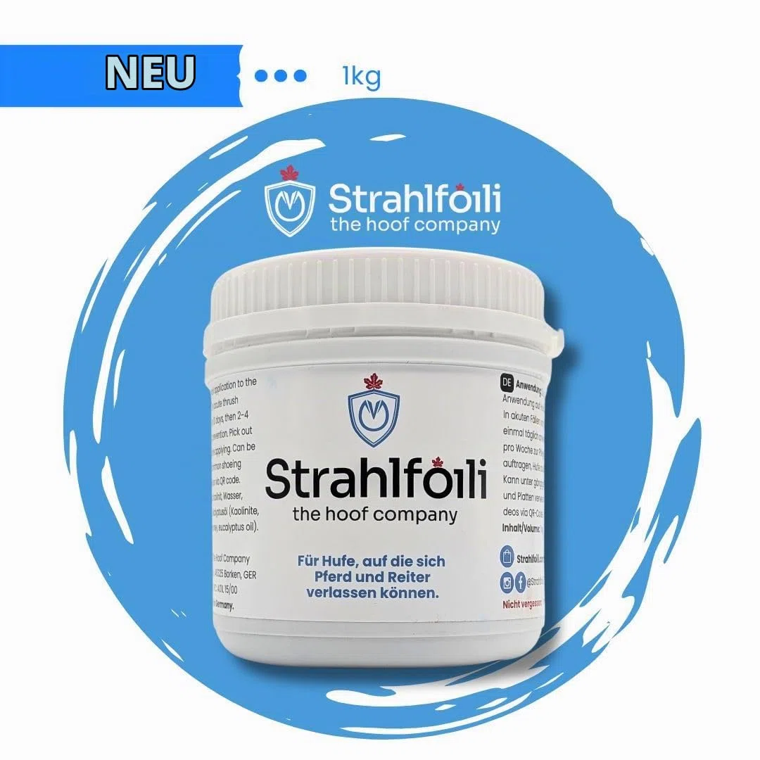 Strahlfoili Hufpflegeprodukt, für Strahlfäule und Hufrisse, mit Kaolinit und Eukalyptusöl, 1kg