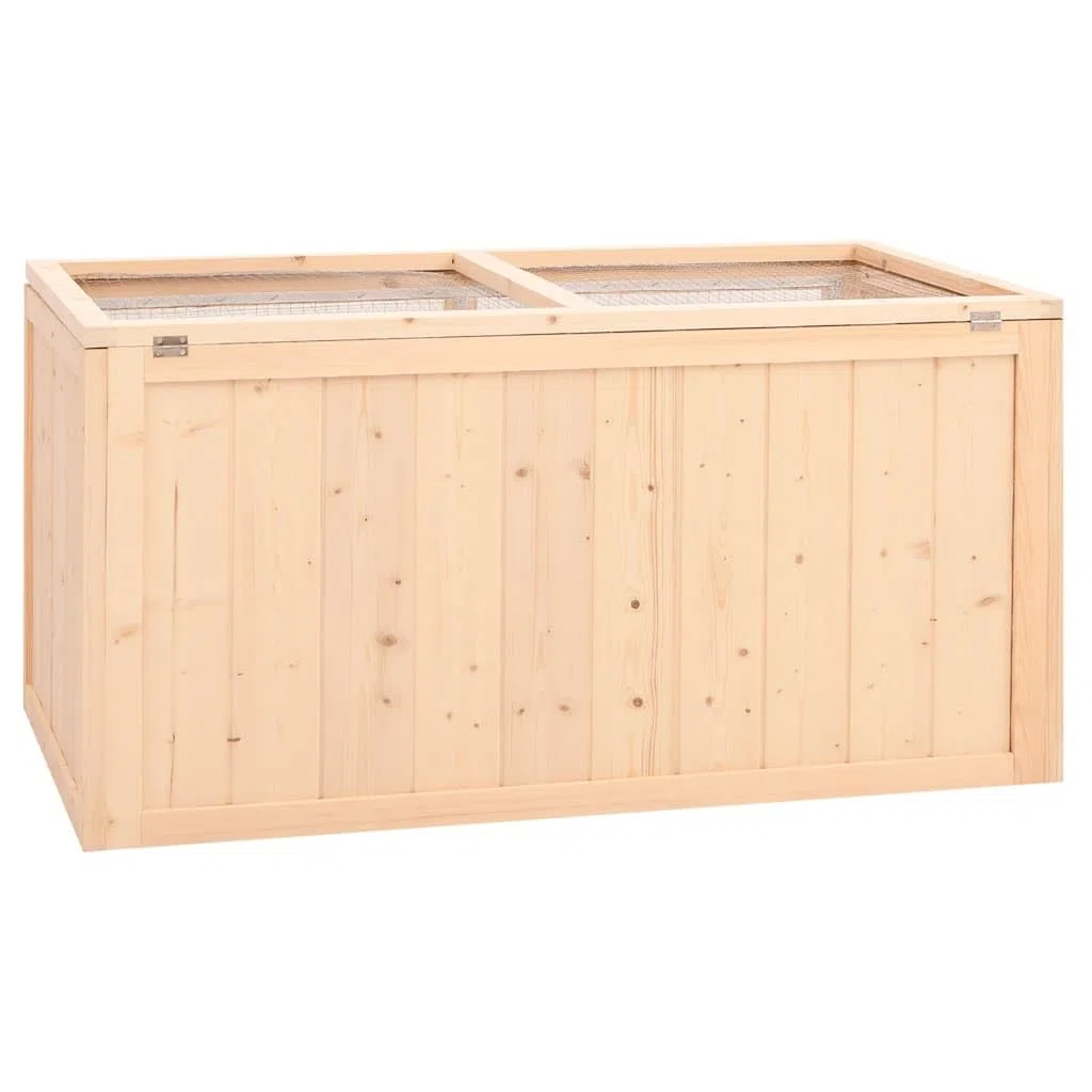 Hamsterkäfig aus massivem Tannenholz 104 x 52 x 54 cm mit Drahtgitter, Rückzugsort und Auslauf für Hamster, Meerschweinchen, Mäuse, Nager und Kleintiere im Indoor und Outdoor Bereich