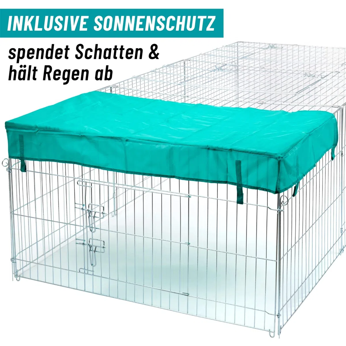 VOSS.PET Welpenauslauf, Auslauf, Freilauf XL für Kaninchen, Hasen, 216x112x66cm