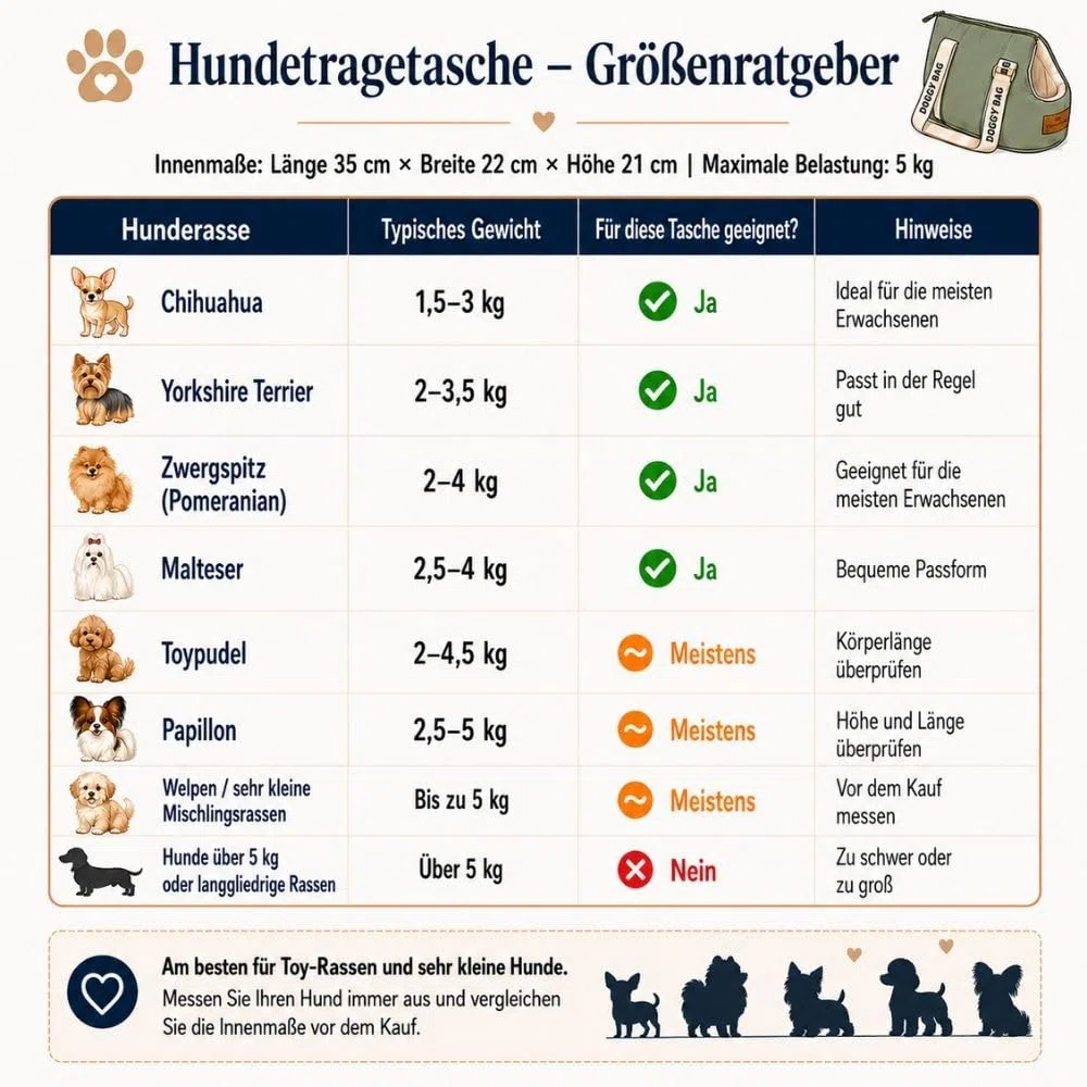 Hundetragetasche mit Reisebett für kleine Hunde und Katzen bis 8 kg | Tails of Glory: Transporttasche für Hunde und Katzen, bequem für Auto, Reisen und Alltag.