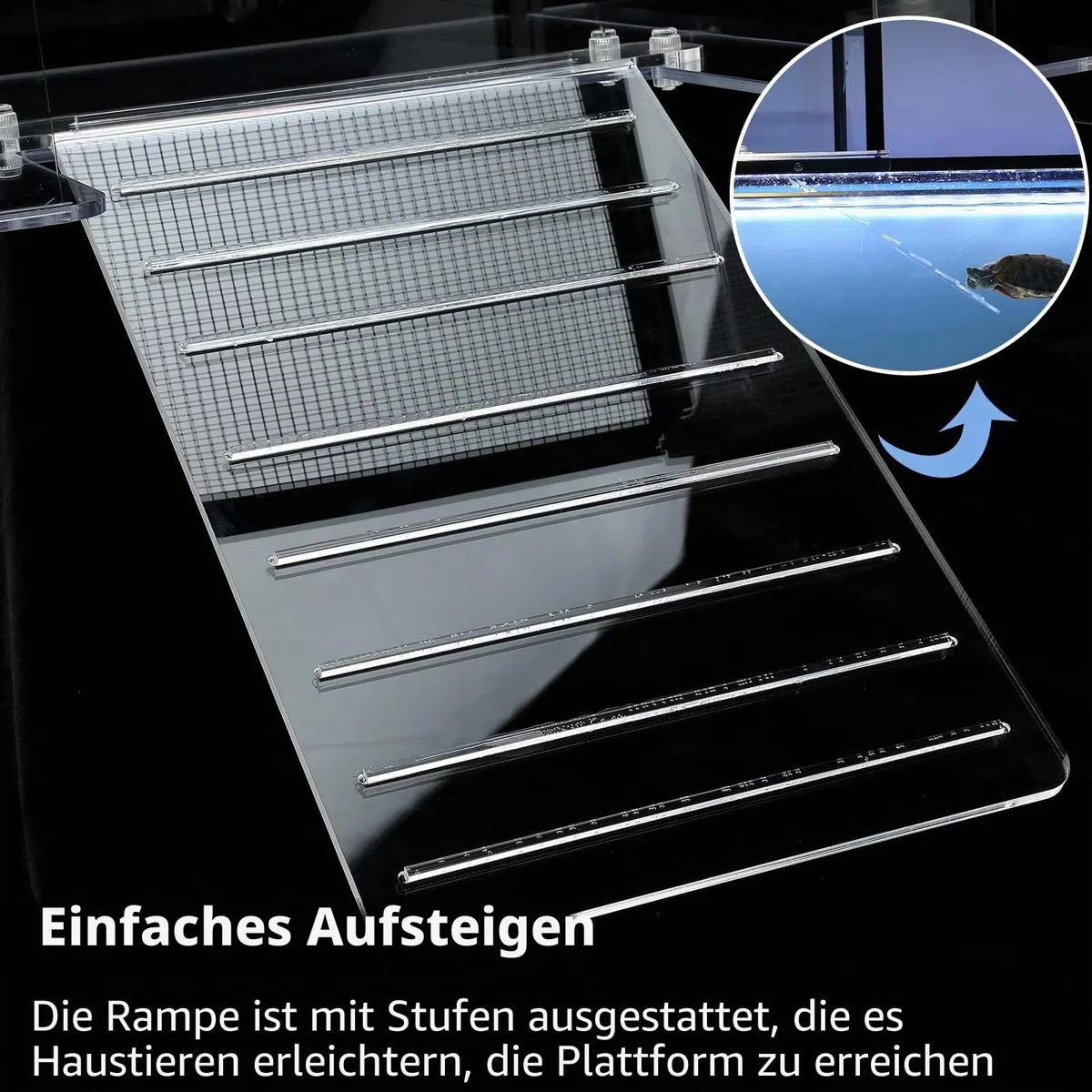 Schildkrötenaufsatz, Sonnenplattform für Wasserschildkröten, Passendes Aquarium Breite 25-34cm, Schildkröten Terrarium, Schildkrötenhaus, Turtle Dock Ruheplatz, Wasserschildkröten Aquarium Zubehör