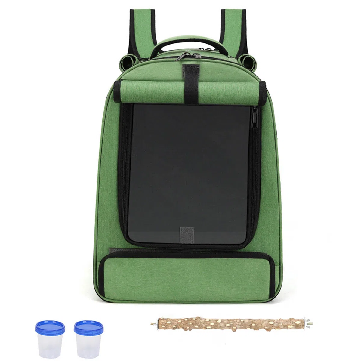 Ergonomischer Vogeltransport Rucksack für kleine Aras mit belüftetem Plan, Abnehmbarer Futterschale, Oben, belüfteter Vogel Rucksack