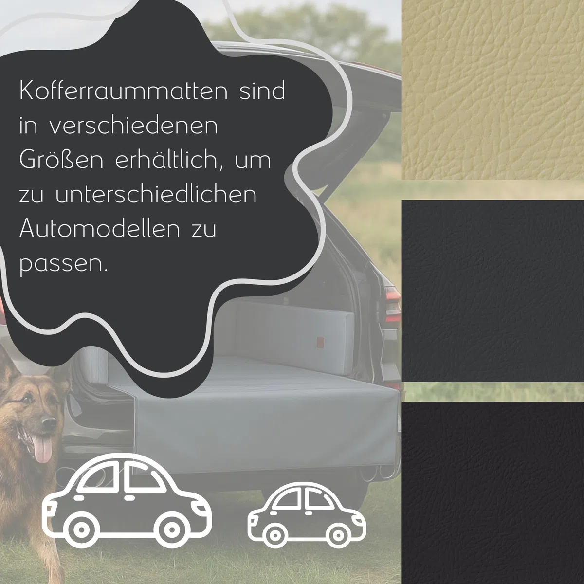 Golden Dog Kofferraum Matte Hundebett Schutzmatte Hunde Autositz Autoschondecke Kunst Leder