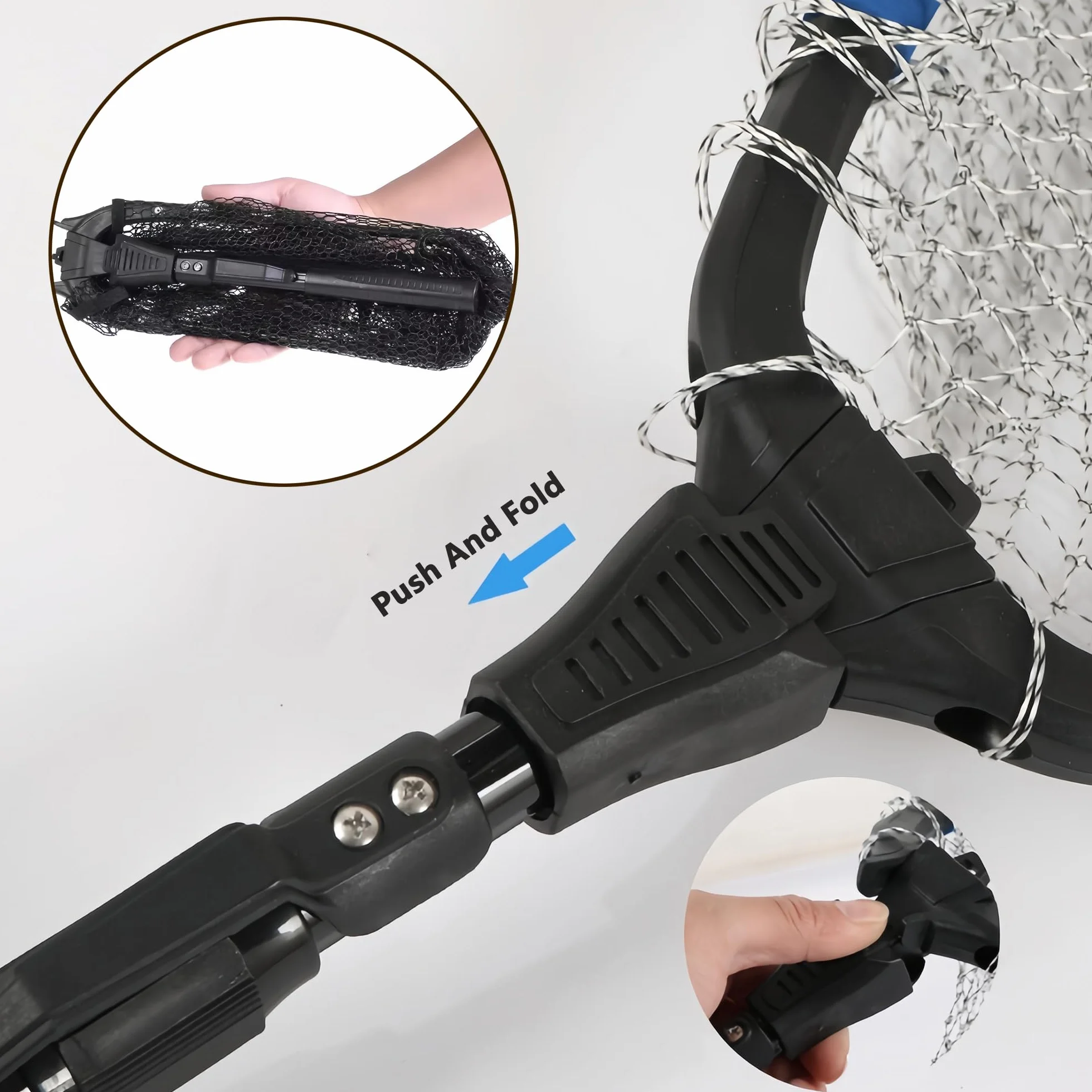 Schlangenfangnetz mit Teleskopgriff, Werkzeuge zum Umgang mit Schlangen und Reptilien, zum Entfernen und Auffangen von Schlangen in die Netztasche (74,9 cm lange Schlangenzange und