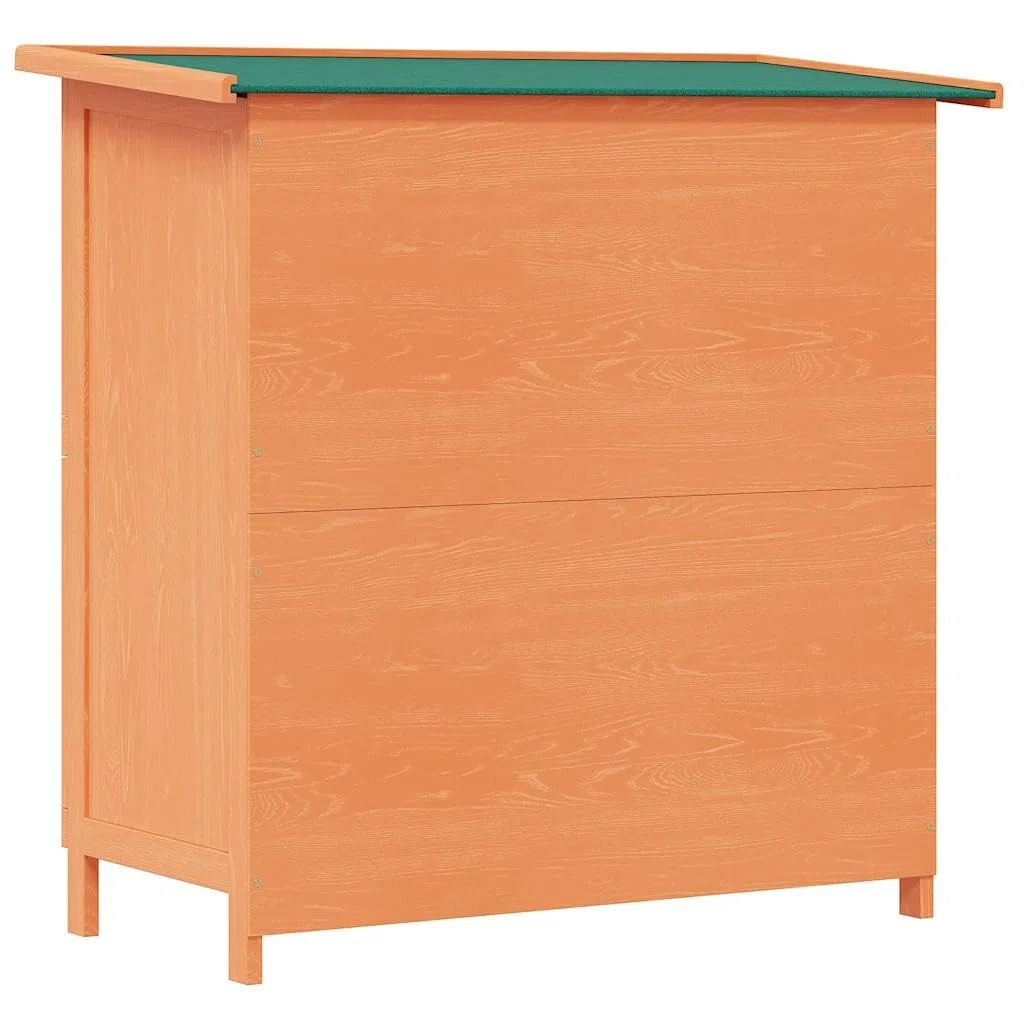 Kaninchenstall Kleintierhaus aus Holz mit 4 Türen, wetterfestem Dach, großem Auslauf und Drahtgitter, ideal als Gehege und Schlafplatz für Kaninchen, Meerschweinchen