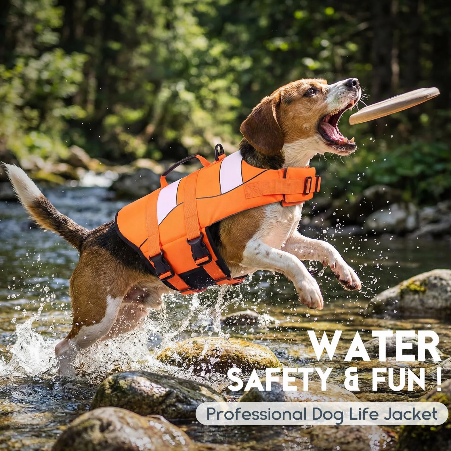 ASENKU Schwimmweste Hund,Hundeschwimmweste S für kleine Hunde – Rettungsgriff & Auftrieb, Sicherheitsweste mit verstellbarem Brustgurt + Reflektor, für Bootfahren, Baden und Wassersport