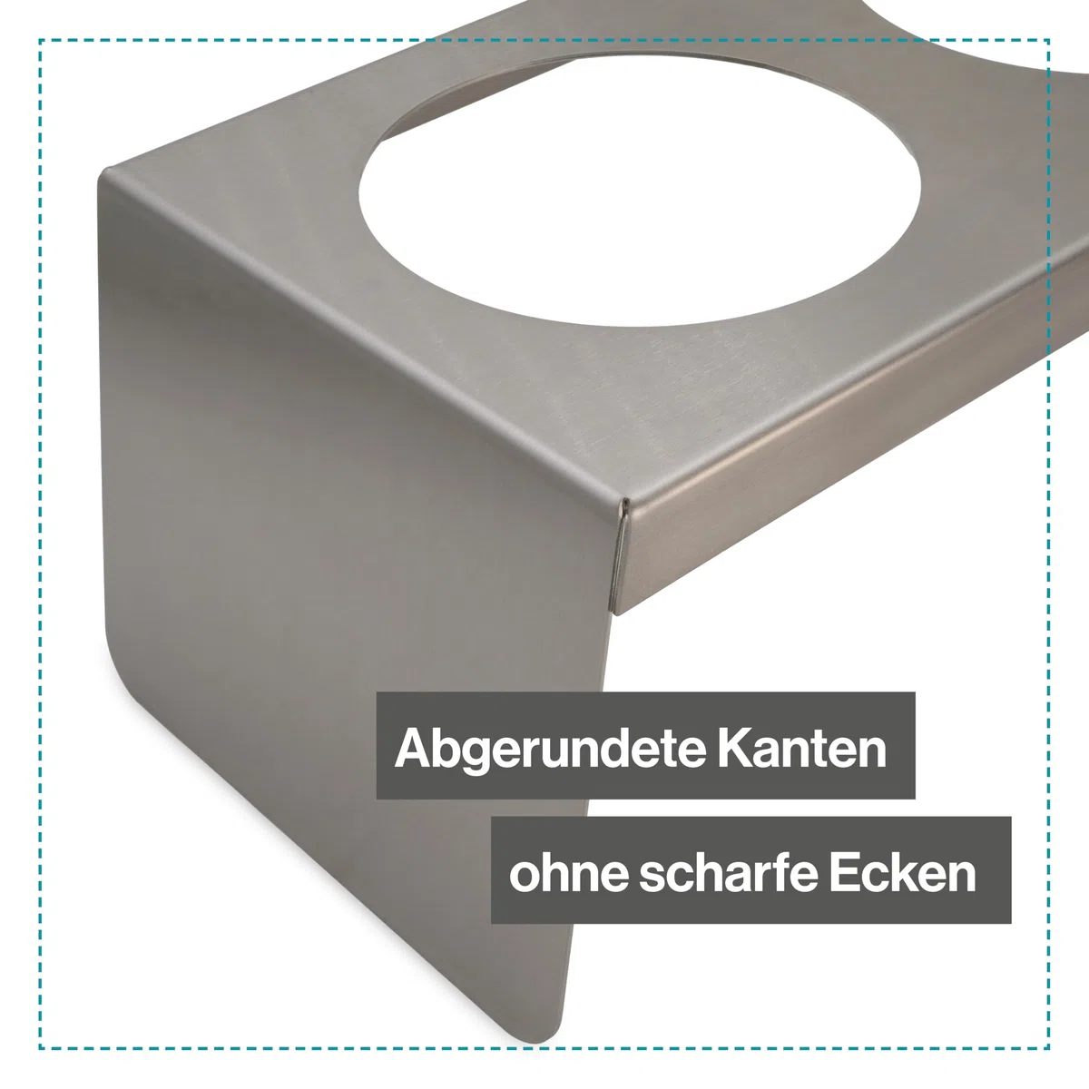 Feuerfest 123 Futterstation für 2 Näpfe I Ø 24cm I Hochwertiger Hundenapf zum Hinstellen I Stilvoller Hunde-Fressnapf aus 100% rostfreiem Edelstahl I Erhöhter Futternapf aus präziser Handarbeit