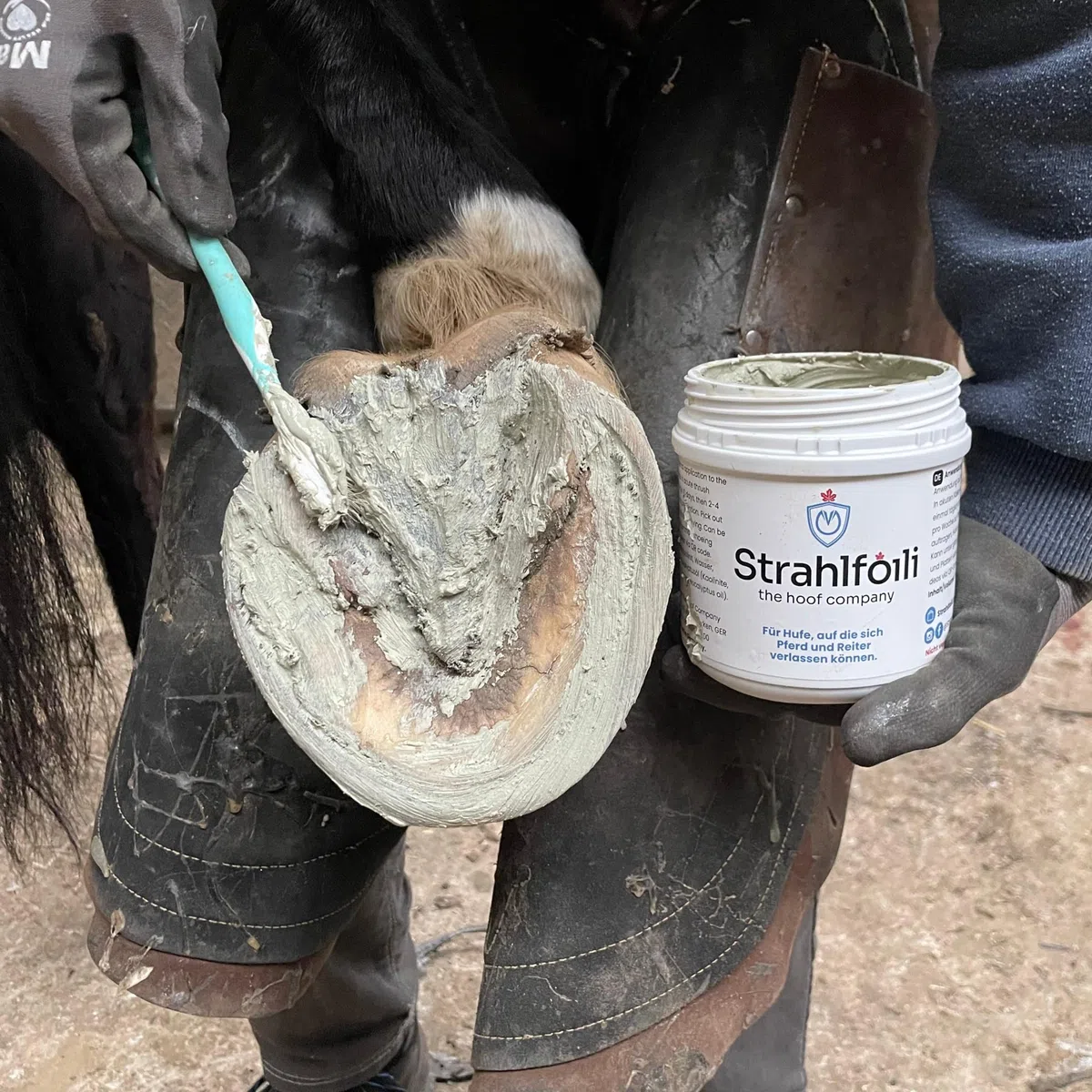Strahlfoili Hufpflegeprodukt, für Strahlfäule und Hufrisse, mit Kaolinit und Eukalyptusöl, 1kg