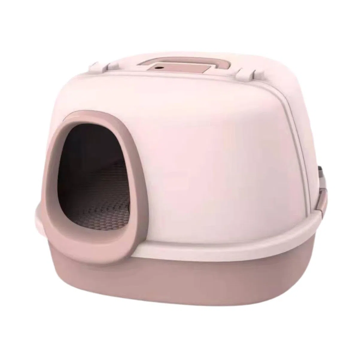 Katzenklo Geschlossen Katzenklo Haube Katzentoilette Katzenlitterbox Faltbar mit Korridoreingang Gegen Spritzen Aus PP mit Großzügigem Innenraum für W, Rosa