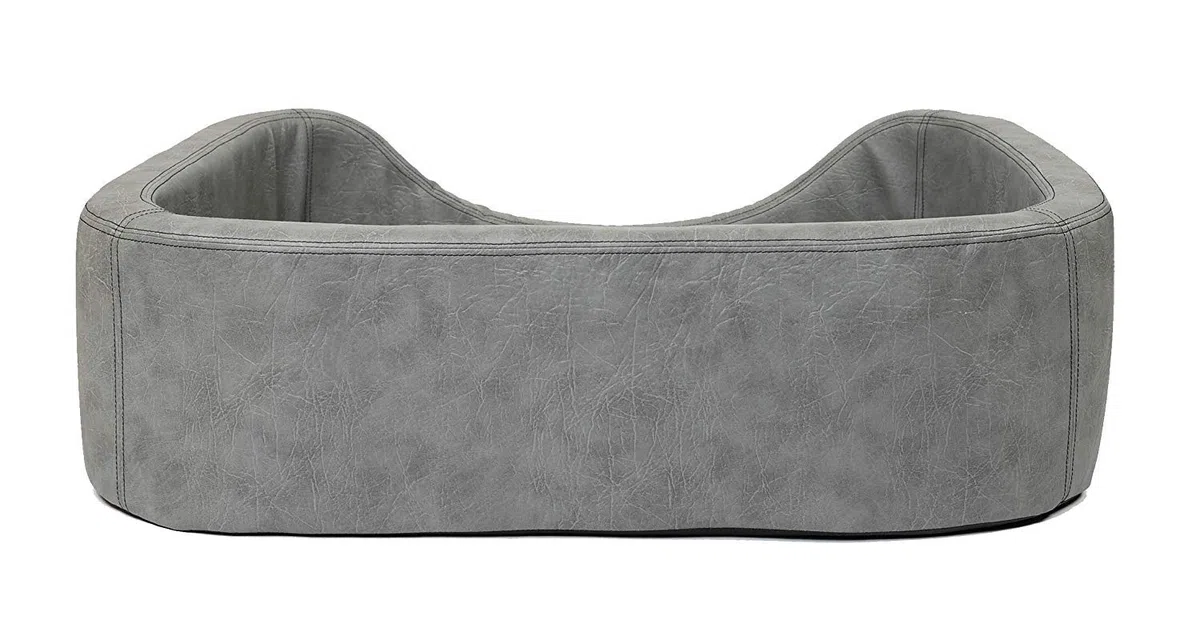 Orthopädisches Hundebett mittelgroße Hunde - Hundekissen Oval - Hundekorb Waschbar grosse Hunde - Körbchen Hund mit erhöhte Ränder - Abnehmbarer, waschbarer Bezug 100 x 80cm in Hellbraun, Dog Bed XXL