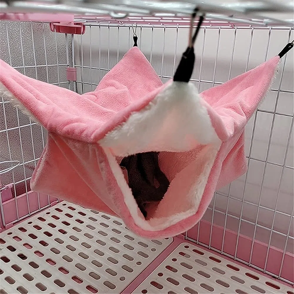 Vogelhäuser Vogelkäfige Vogelnest Hütte Doppelt Dicker Warmer Schlafsack Nest Hängekäfig Haus Eichhörnchen Frettchen Kaninchen Haustier Bett Plüsch Hamster Hängematte 810(Color:Gra