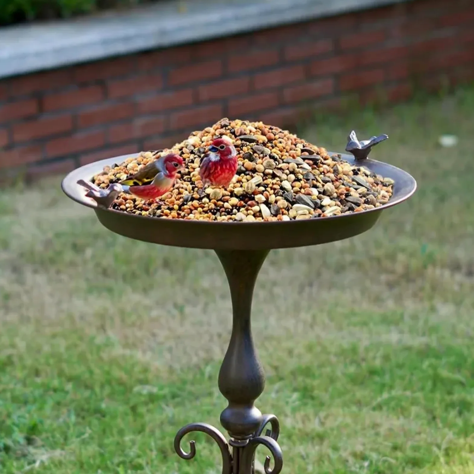Vogeltränke Stehend Durchmesser 18" B x 28" H Vogeltränke mit Ständer | Vogeltränken for den Außenbereich, Vogeltränken/Futterhäuschen aus Metall