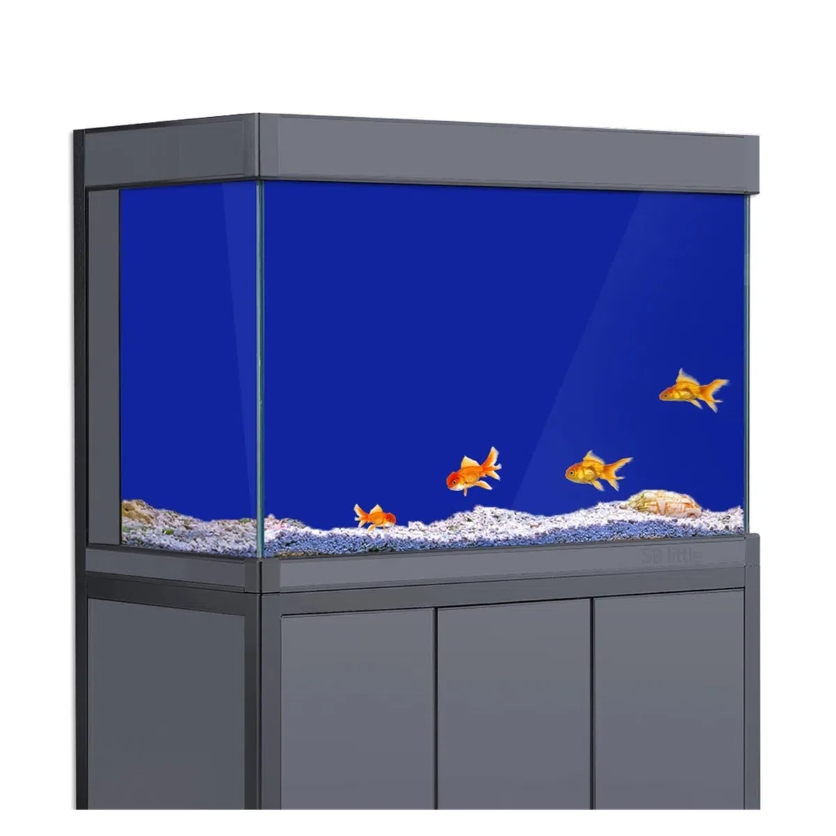 Aquarium Rückwandfolie Fisch Tank Hintergrund Gradienten Einfache Druck Tapete Aquarium Dekorationen(Dark Blue,60x240cm)