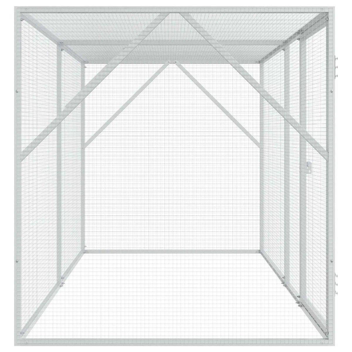 Vogelkäfig Anthrazit aus verzinktem Stahl, 208 x 102 x 108 cm, Voliere für Garten und Außenbereich, Robustes Vogelheim für Wellensittich Papagei Kanarienvogel und Nymphensittich