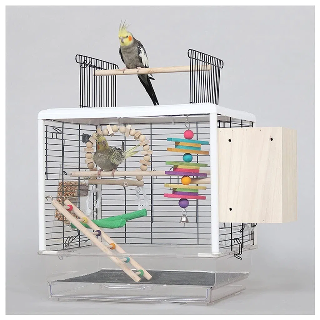 Massiver Vogelkäfig für den Haushalt, großer Vogelkäfig aus Metall, interaktiver Papageienkäfig mit Zuchtbox und Vogelkäfig, verwendet für Papageien, Kanarienvögel, Schwarzwindpapageien, für Turteltau