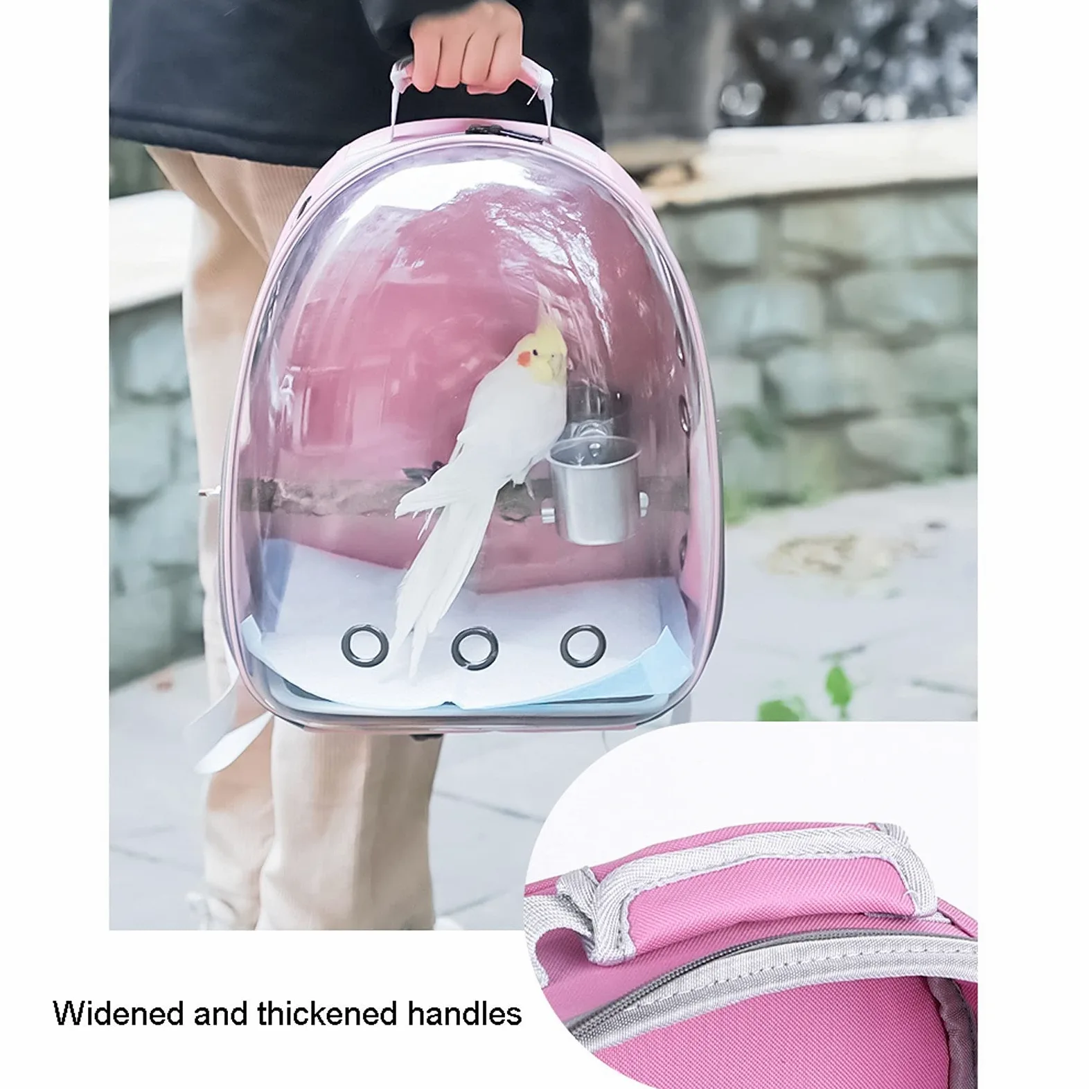 Vogelträger Birdcage Reiserucksack mit Perching-Rahmen Tragbare Birdcage Birdcage-Abdeckung Transparent Belüfteter Vogelträger Birdcage-Rahmen Haustierzubehör (Color : A)