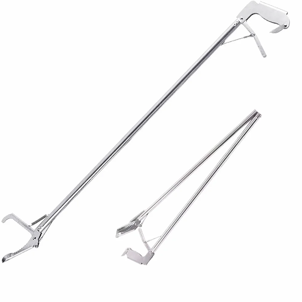 Robuste, faltbare Schlangenzange, Reptilien-Aalgreifer, Edelstahl-Müllclip, breite Backen-Handhabung drinnen und draußen