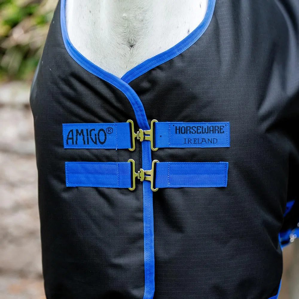Horseware Amigo Ripstop 900D Lite 0g Turnout Decke Black/Classic Blue Deckengröße:145 cm / 6´6 | 900D Ripstop, 0g Füllung, Weidedecke
