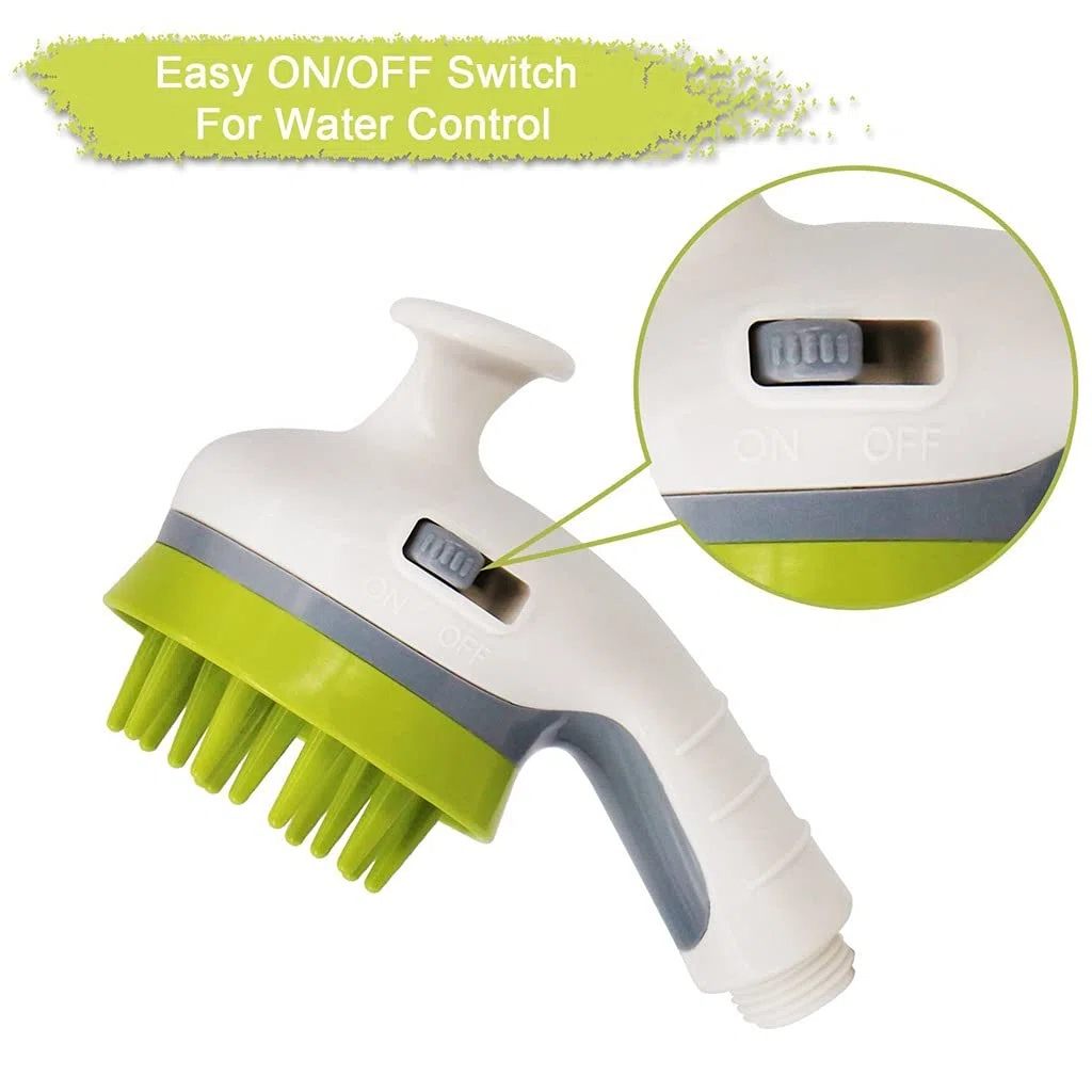 Haustier Kämmen Dusche Sprüher Wassersprinkler Bürste für Hunde und Katzen Handheld Fellpflege Duschkopf mit weichen Nadeln Drei Farben (Farbe: B) (C)