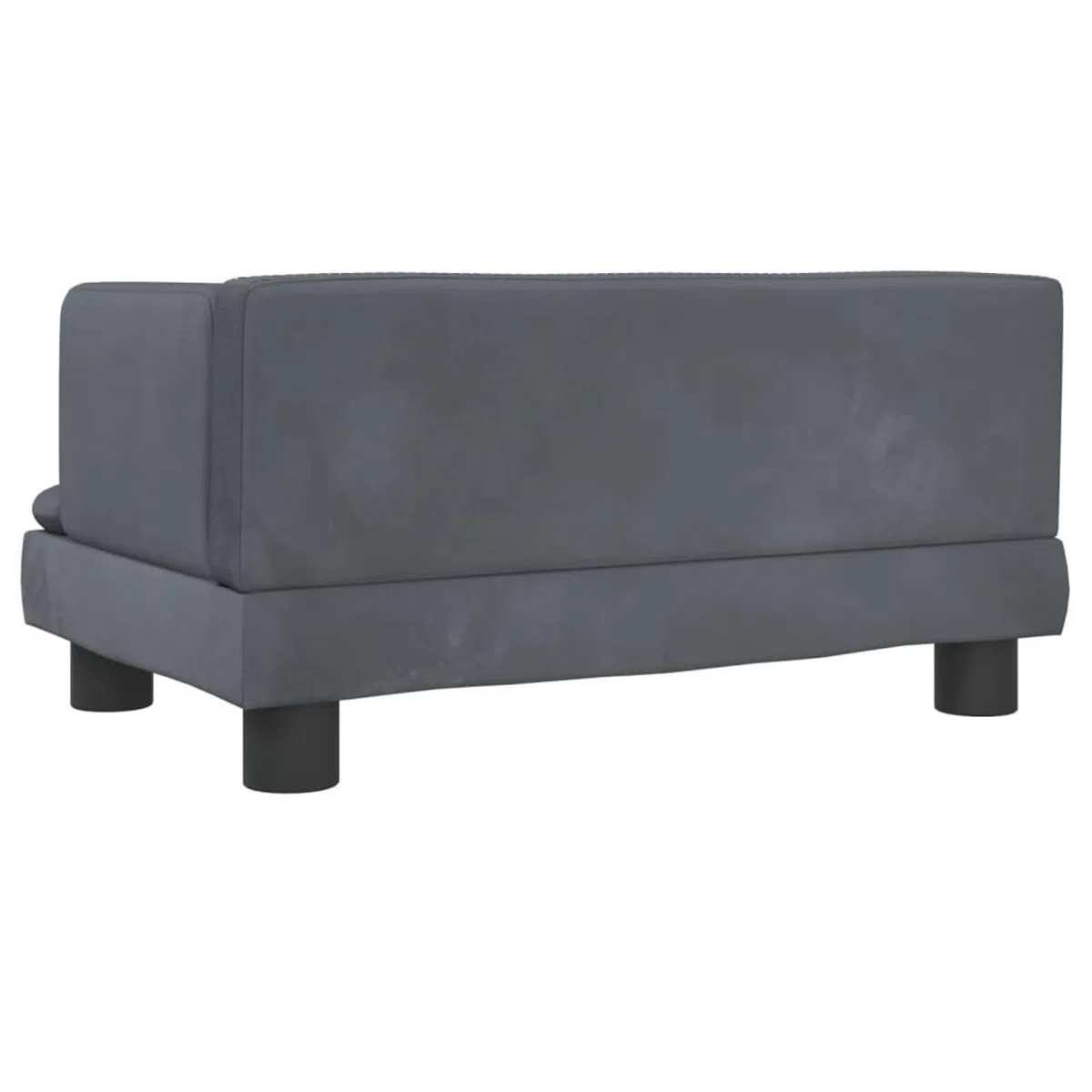 Hundebett Dunkelgrau 60x40x30 cm Samt Hundedecke Flauschig Hundematte Haustiermatte