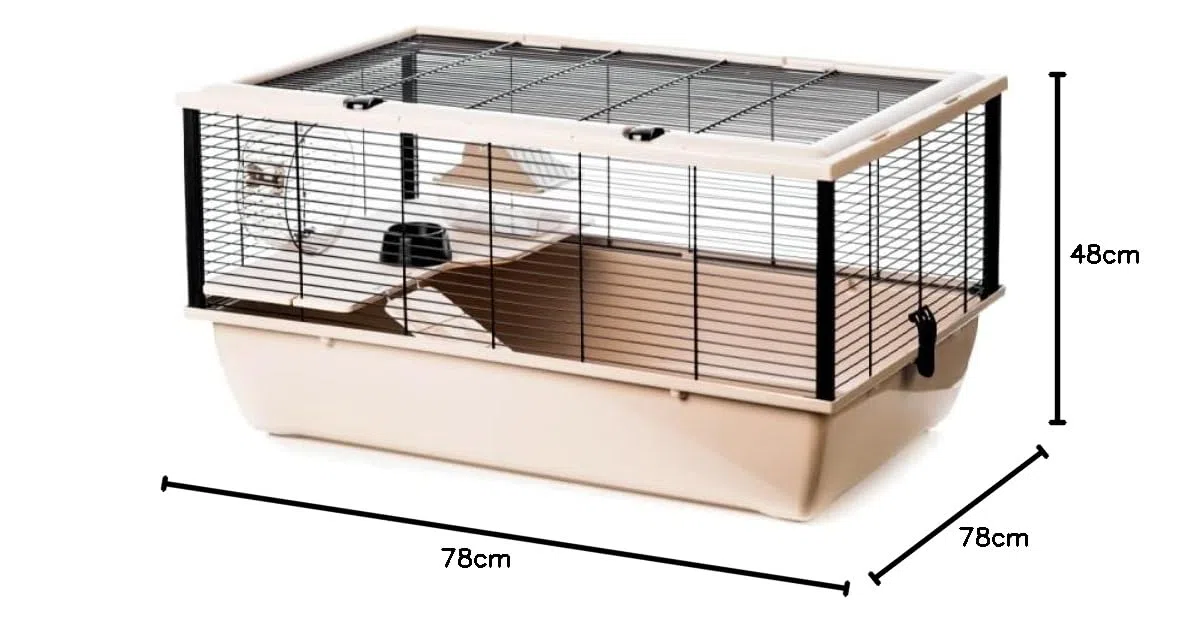 Großer Hamsterkäfig für Nagetiere ca. 80 cm Hochwertig mit Holz Zubehör Nagerkäfig Haustier Kleintier