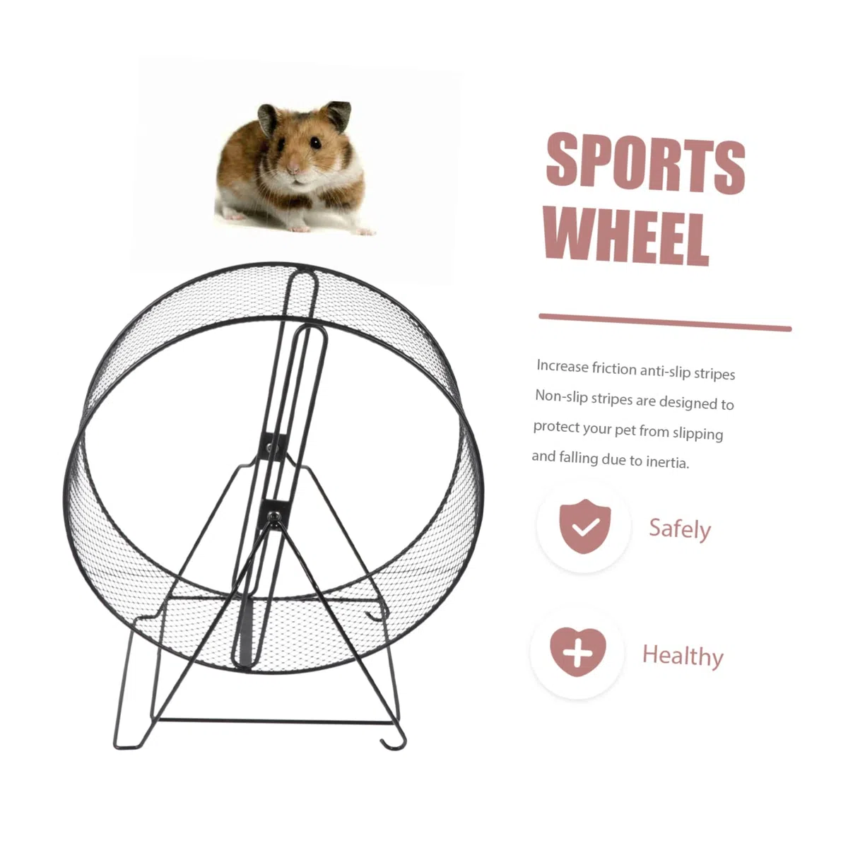 Hamsterrad 30cm Igelrad aus Eisen Leise Sicher für Kleine Haustiere Schwarzes Laufrad mit Schraubbefestigung