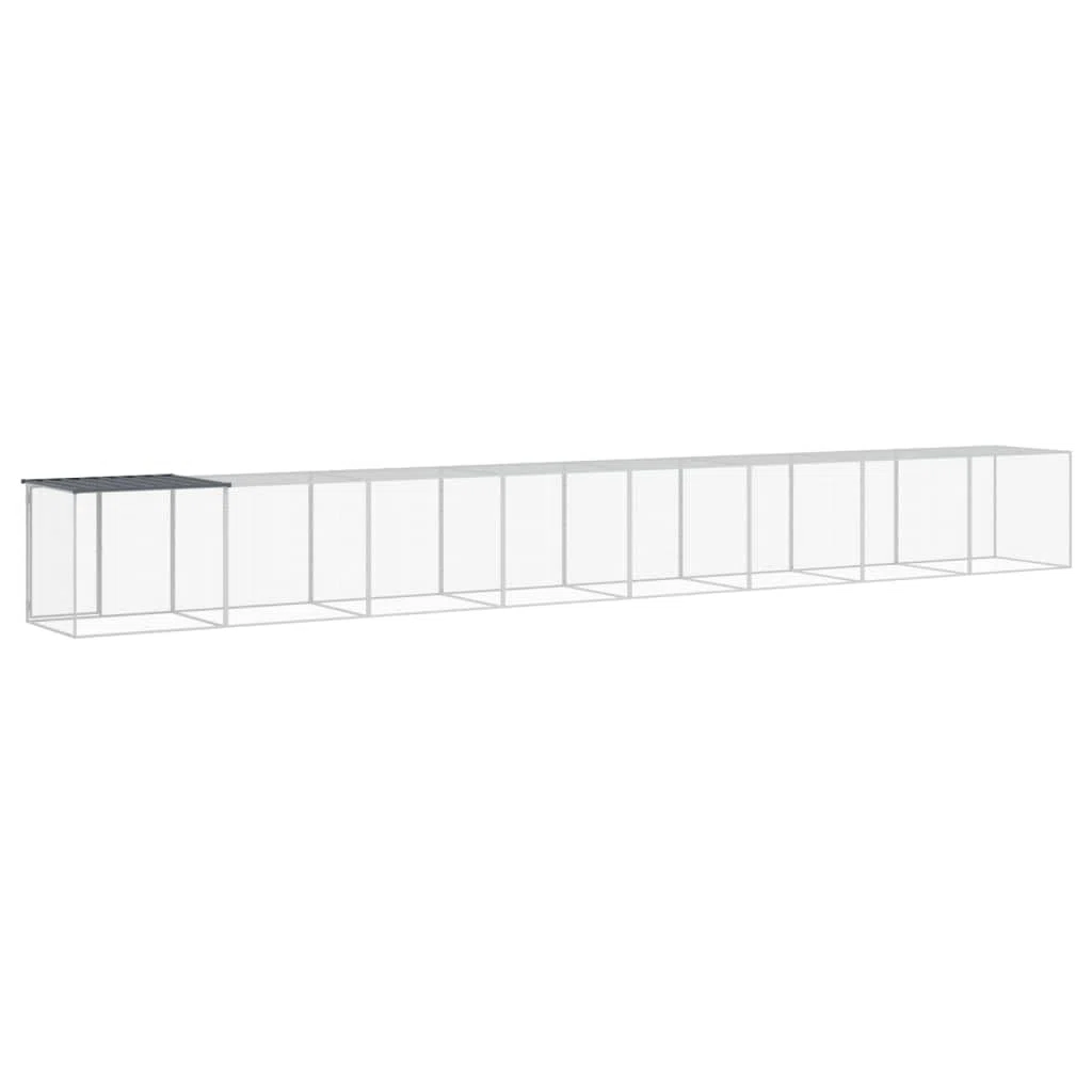 Hühnerkäfig mit Dach Anthrazit 803x98x90 cm Verzinkter Stahl - Großer Hühnerstall modularer Erweiterungskäfig für Hühner Hennen Enten und Kleintiere Kleintierstall Freigehege Outdoorgehege
