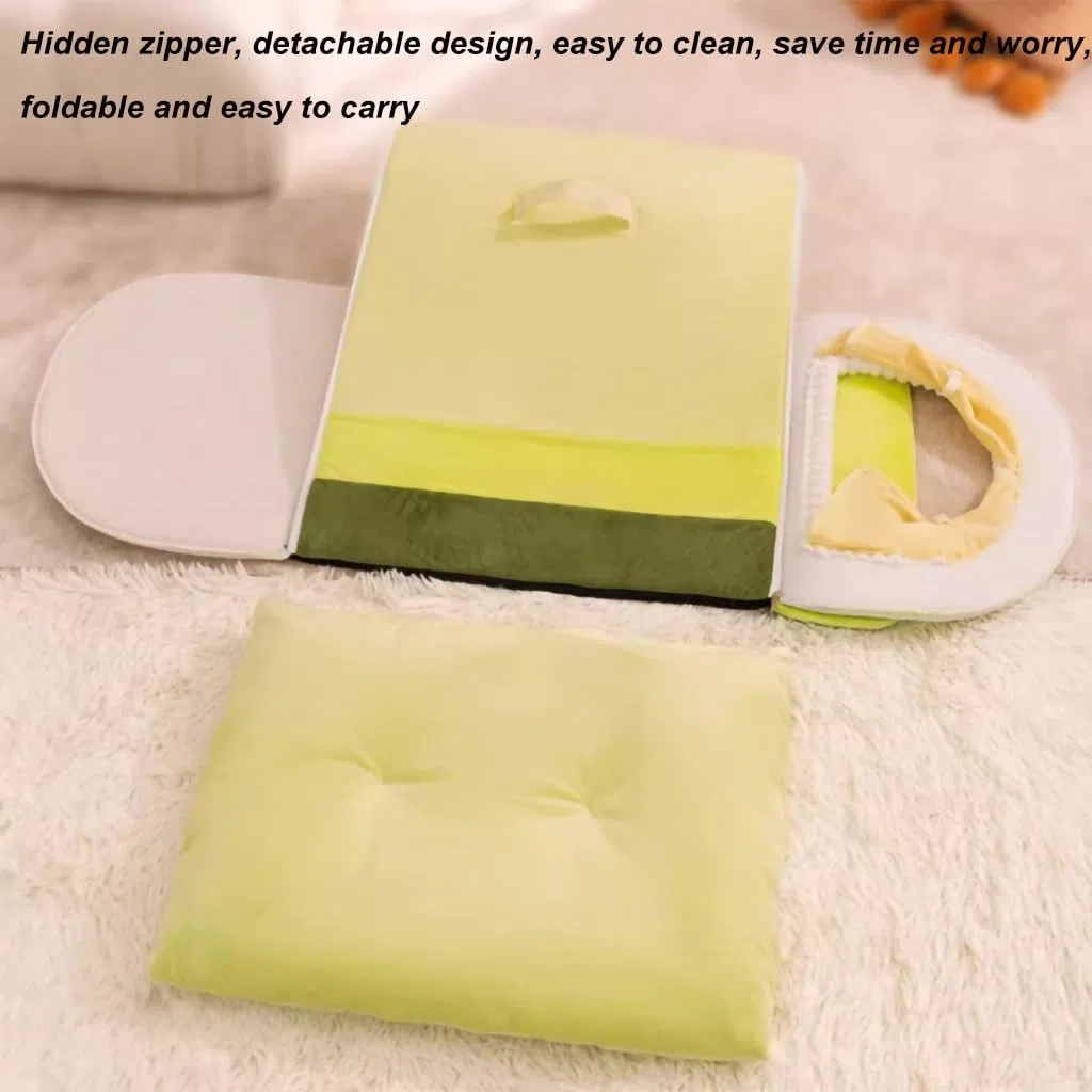 Katzenbett-Höhlenhaus, Haustierhaus mit flauschigem Bezug, Katzenbetten for Hauskatzen, abnehmbare, waschbare Plüsch-Katzenhöhle, for Kätzchen, Kaninchen, Hunde(Green,19.6 * 15.7 * 13.7 inch)