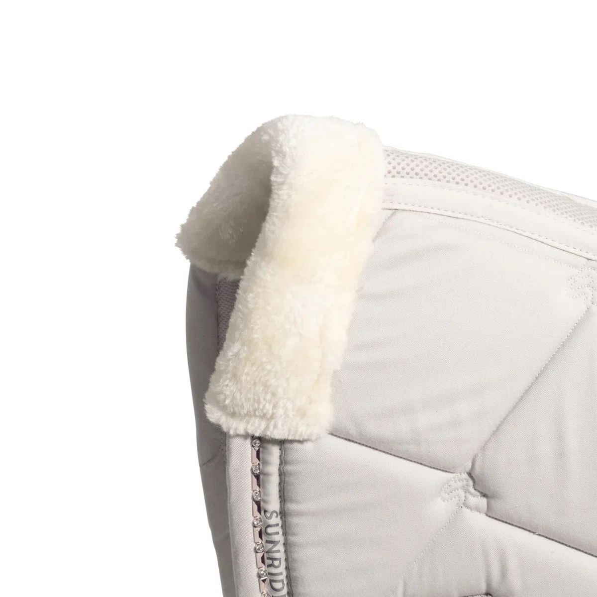 SUNRIDE Dressurschabracke “Wellington” für Pferde - Mesh-Material als zusätzliche Belüftung gegen Hitzestau, pflegeleicht und formbeständig (Full, beige)