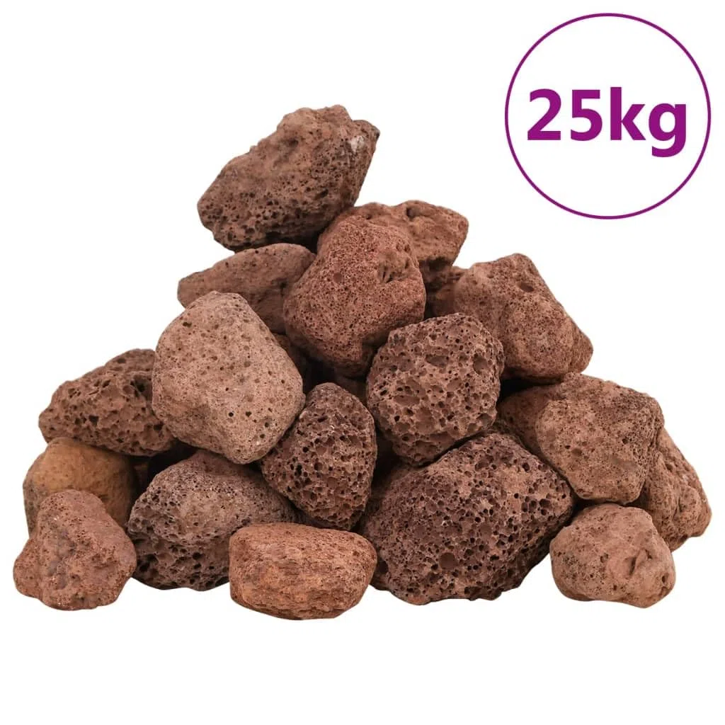 Lavagranulat 25 kg Rot 3-5 cm Lavasteine fürs Aquarium Vulkansteine für Aquascaping, Bonsai, Sukkulenten & Garten