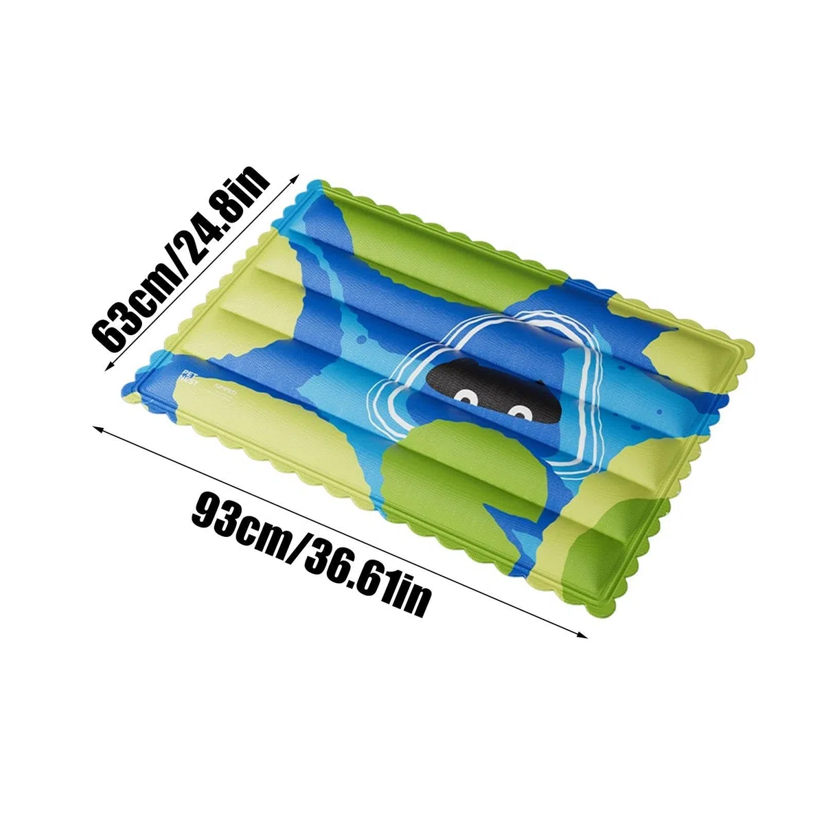 Kühlmatte für Hunde 93 x 63 cm Gel Wasserdicht Tragbar | Kühlende Haustiermatte für Sommerschlaf für kleine mittlere große Hunderassen Sommer Camping Reise Box Zwinger Zuhause