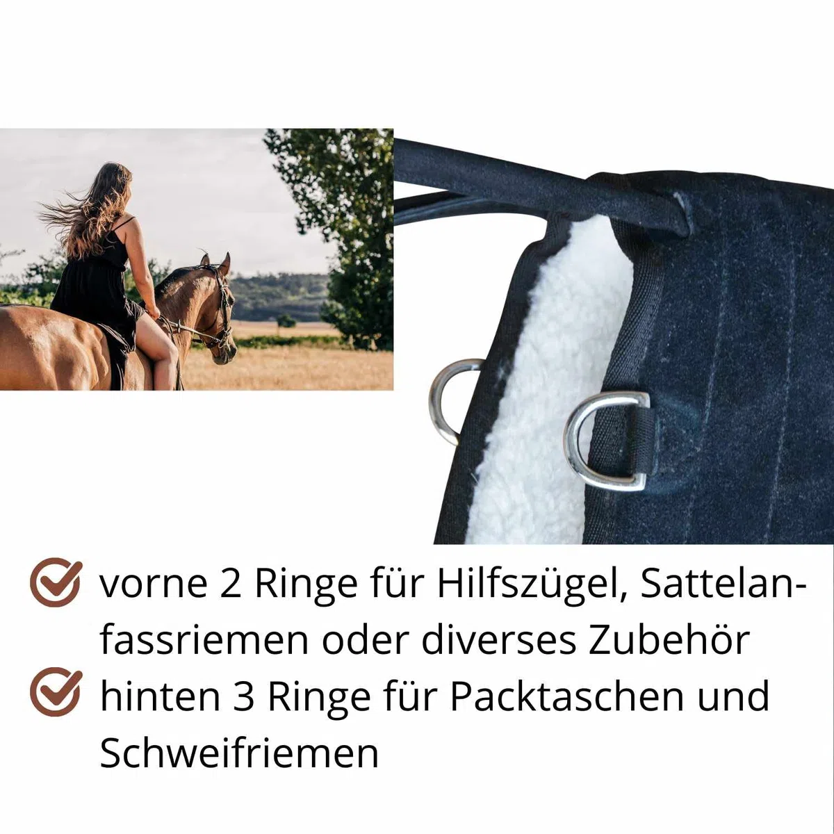 AMKA Reitpad Bareback Pad Freddie Reitkissen aus Wildleder baumlos