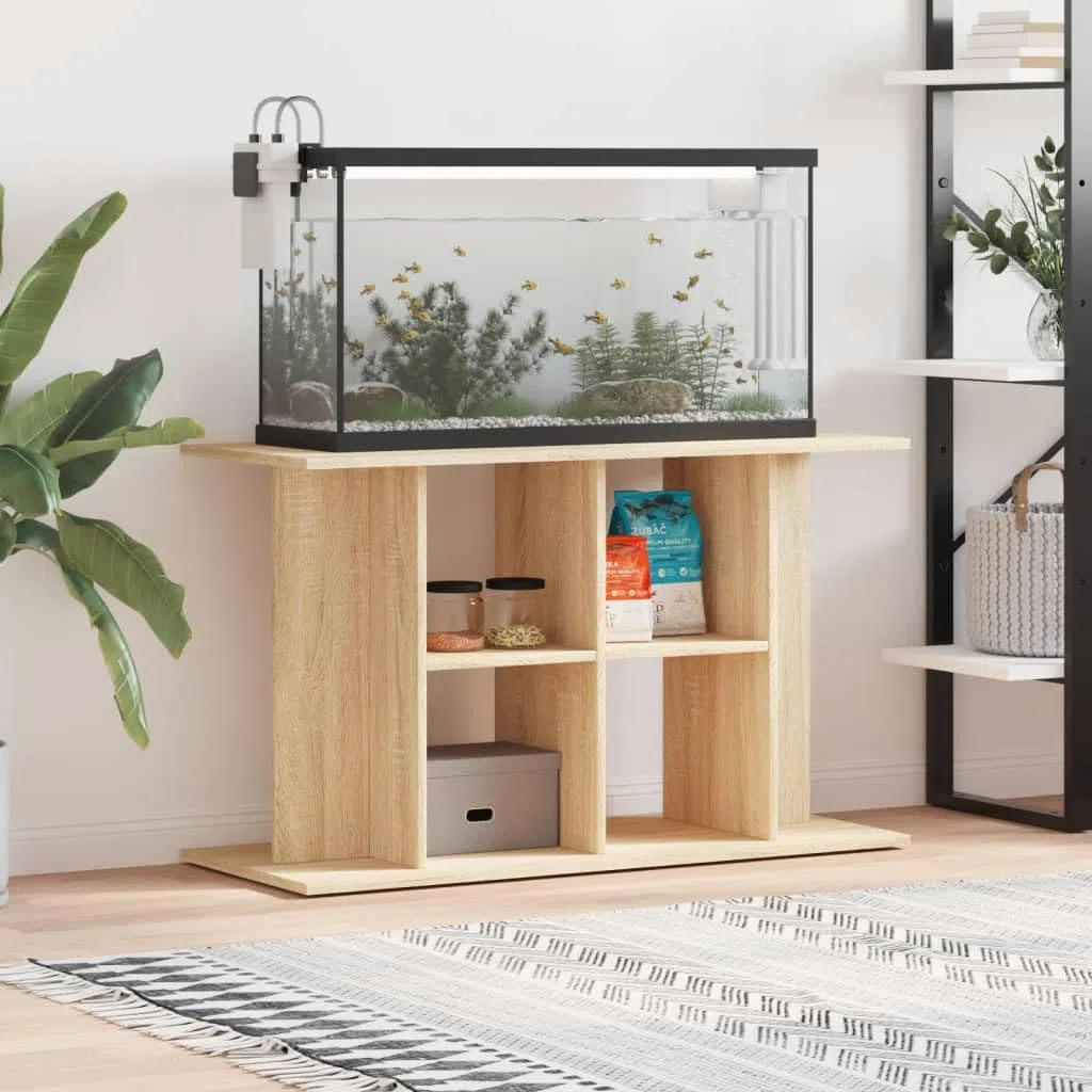 Aquarienunterschrank aus Holzwerkstoff, Sonoma Eiche Optik, stabiler Unterschrank für Aquarium, 39.4 Zoll Breite, modernes Design für Wohnzimmer
