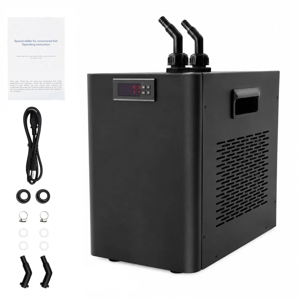 Aquarium Kühler 160L/300L/500L/1000L | Leiser Wasserkühler mit Kompressor für Hydrokultur,Axolotl, Quallen & Korallenriff | Durchlaufkühler für Süß- und Meerwasser Fischbecken 160L/42gal