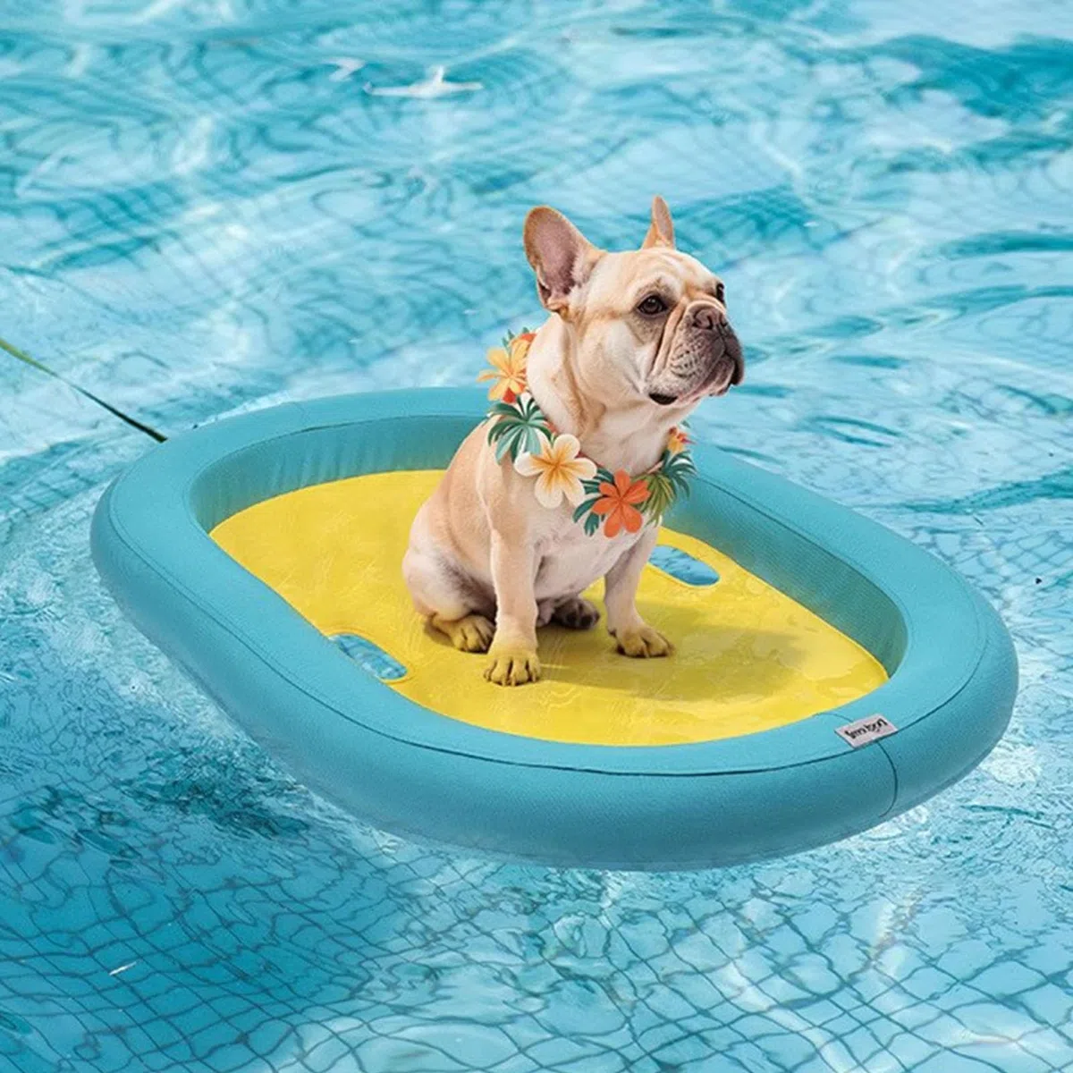 Aufblasbares Dock Kleines Hundefloß für Den Sommer Platzsparendes Hundefloß, Schwimmendes Ruderbett Tragbare Wasserspiele, Bootsrampe und Anlegestelle Zum Schwimmen Im See