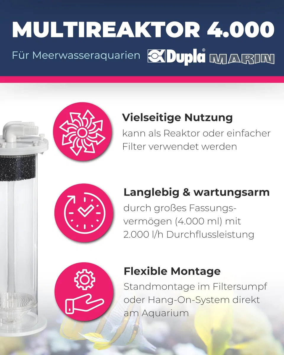 Dupla Marin Multireaktor I 4.000 ml I Aquarium Filterung flexibel für Salz- & Süßwasser I Hochleistung für aquatische Biotope I Effiziente Wasseraufbereitung I Ideales Zubehör für Aquarien
