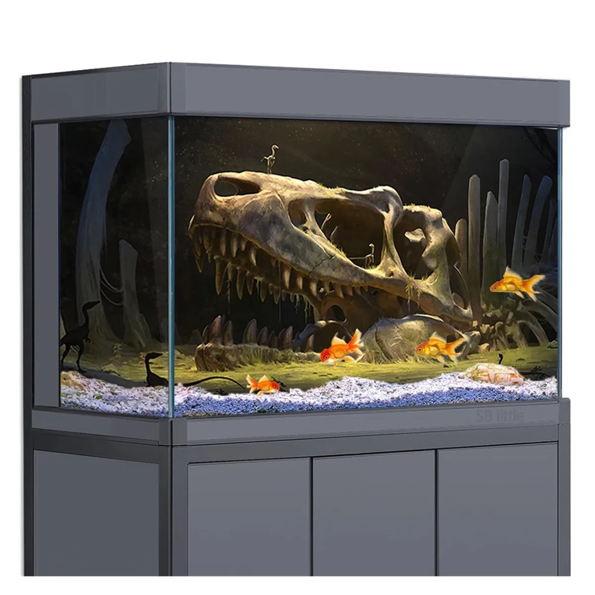 Aquarium rückwand Reptile Habitat Hintergrund Dinosaurier Knochen Wüste Tapete Aquarium Dekorationen PVC für Dekoration(60x120cm)