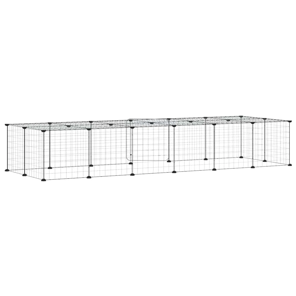 28-TLG. Haustierkäfig mit Tür Schwarz 35x35 cm Stahl für Hamster Meerschweinchen Kaninchen Hasen Mäuse Ratten Chinchillas Frettchen Degu Nager, Indoor Outdoor, Erweiterbar, Mehrstöckig