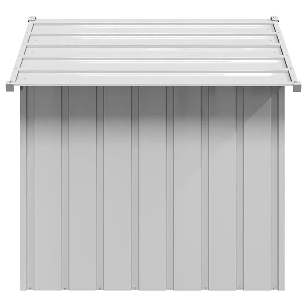 Hundehütte mit Dach 131 x 101 x 102 cm aus verzinktem Stahl, wetterfestes Hundehaus als Zwinger, Hundezelt, Tierhütte, Hundebox für Garten Balkon Terrasse draußen Hof
