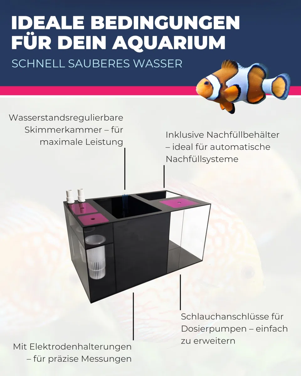 Dupla Marin Ocean Sump OS 500 I 5 Kammer Filtersystem für Aquarien bis 500 Liter I 76,6 x 40 x 40 cm I Aquariumfilter für effiziente Wasserfiltration I Filteranlage für Süß- und Meerwasseraquarien
