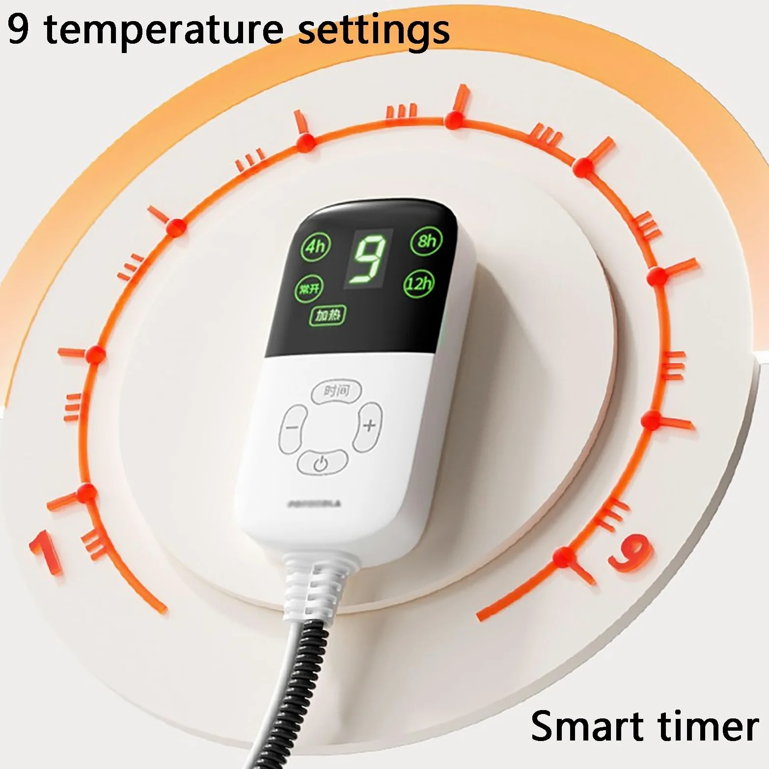 Haustiermatte, Beheizte Haustiermatte, 9 Temperaturstufen, Smart-Timer, abnehmbares Design, for den Herbst- und Wintergebrauch(Medium)
