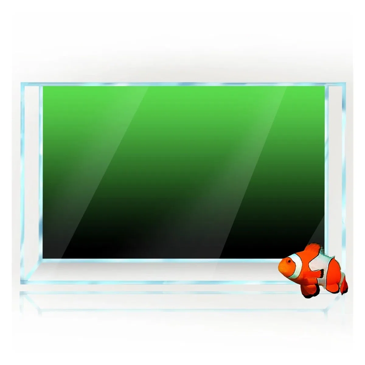 Aquarium Rückwandfolie Fisch Tank Hintergrund Aufkleber Gradienten Einfache Druck Tapete Aquarium Dekorationen PVC(Green,60x120cm)