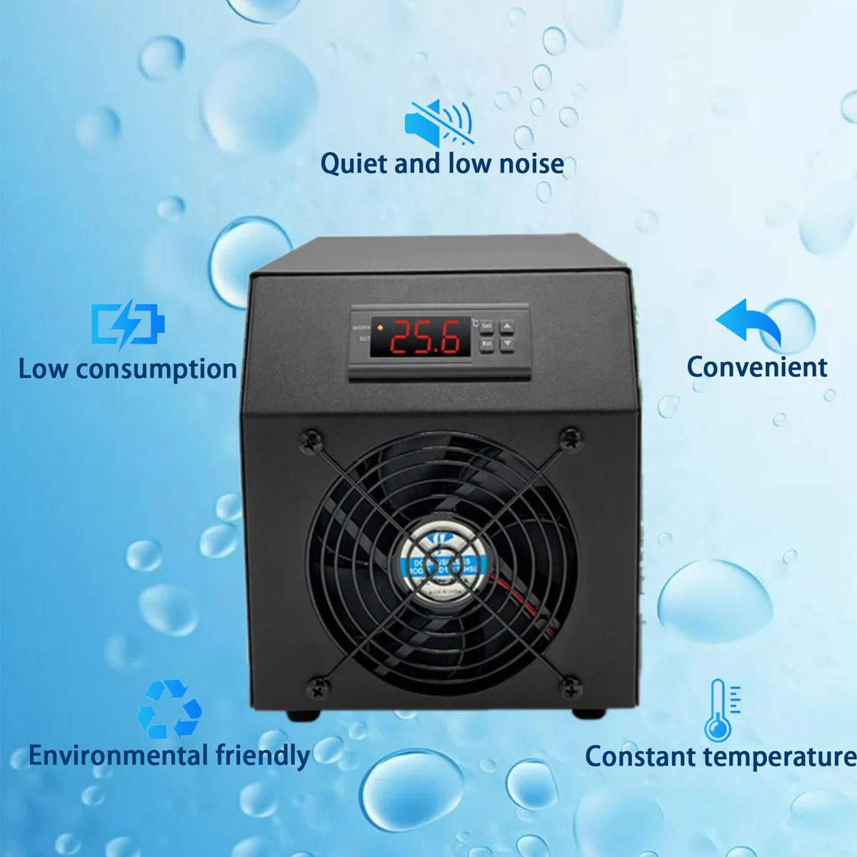 Aquarium Kühler 60L, Leiser Durchlaufkühler Zur Wassertemperaturregelung, Ideal Für Goldfische, Axolotl, Pflanzen- Und Korallenbecken Cold/warm